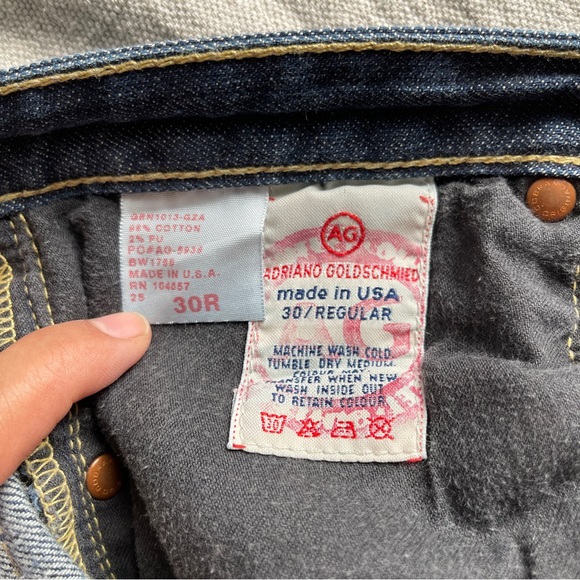 👖 Vintage Y2K AG Adriano Goldschmied Denim Jeans | The Angel | Size 30 👖 - Picture 3 of 6